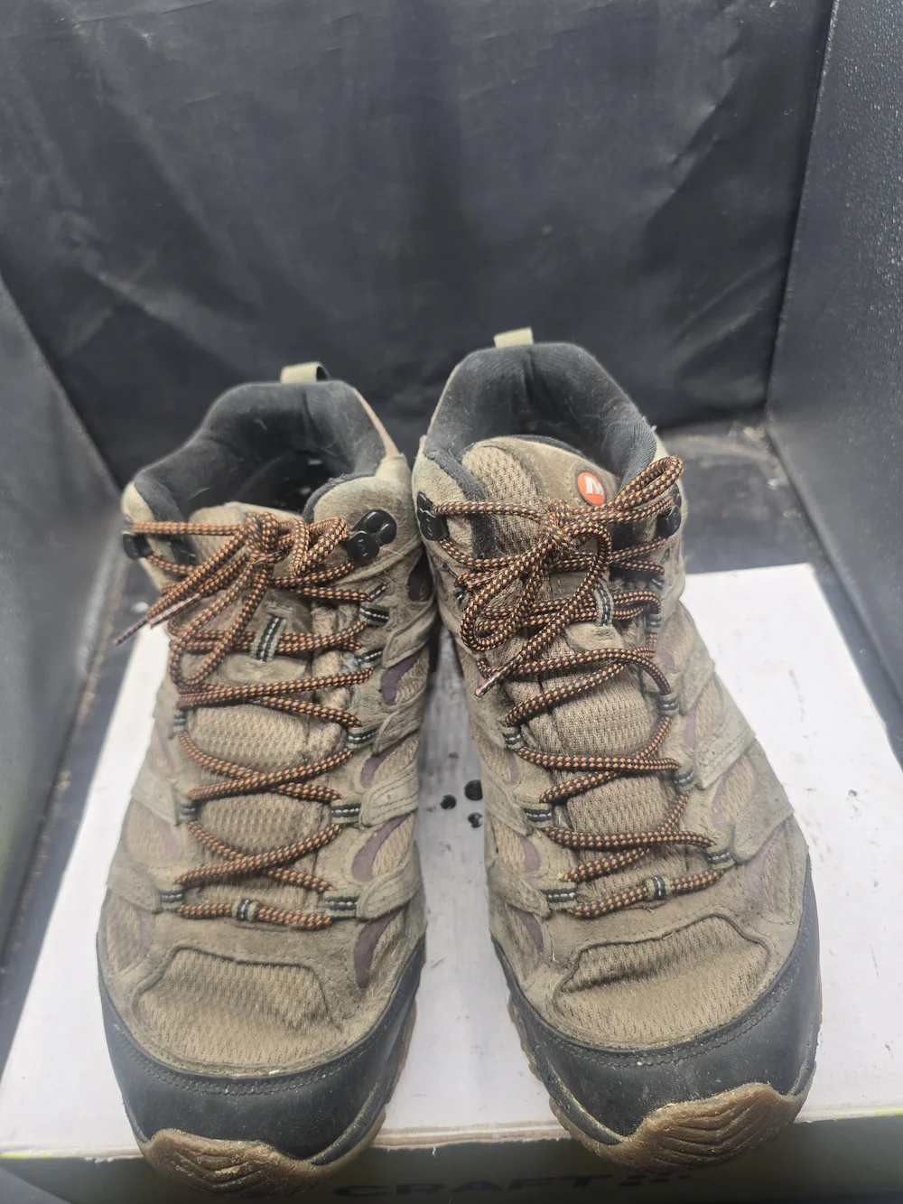 Merrell Olive Brown Men's Hiking Boots with Brown Laces
